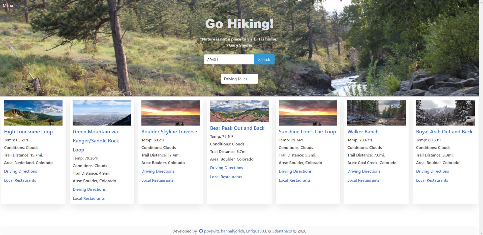 Hike Finder App